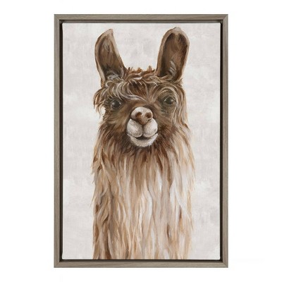 16" x 23" Suri Alpaca I Framed Canvas Wall Art - Amanti Art