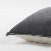 HomeRoots Dark Gray Solid Pearl Beaded Edge Throw Pillow - 4 of 4