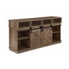Aukfa Modern Farmhouse TV Stand with 23" Fireplace, Fits TVs up to 65", Barn Door Cabinets & Open Shelves - 3 of 4