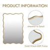 Aoibox Gold Wavy Scalloped Farmhouse Mirror with Wood Frame for Bathroom, Entryway, Living Room, Bedroom, Hallway, Modern Decor - 4 of 4
