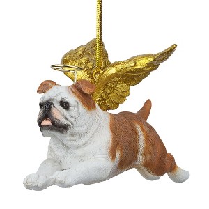 Design Toscano Honor the Pooch: Bulldog Holiday Dog Angel Ornament - 1 of 4