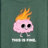Women's - Instant Message - This Is Fine Brain Fire Lightweight French Terry Wide Neck Long Sleeve Graphic Shirt - 2 of 4