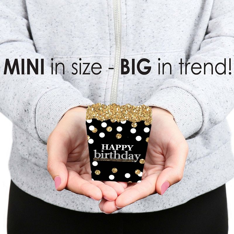 Big Dot of Happiness Adult Happy Birthday - Gold - Party Mini Favor Boxes - Birthday Party Treat Candy Boxes - Set of 12, 5 of 6