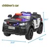 Sevobal Toy Vehicles Kid Ride on Police Car with Parental Remote Control, Music, Spring Suspension, Black, 43.3"*26.8"*20.5" - 3 of 4