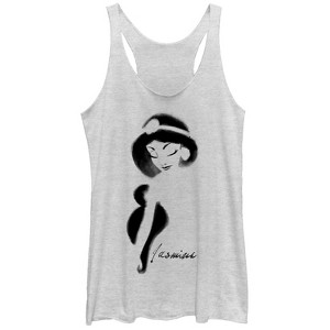 Women's Aladdin Jasmine Graffiti Print Racerback Tank Top - 1 of 3