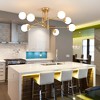 POWLIG 8 - Light Sputnik Modern Linear Chandelier With Milky White Glass Shade - 3 of 4