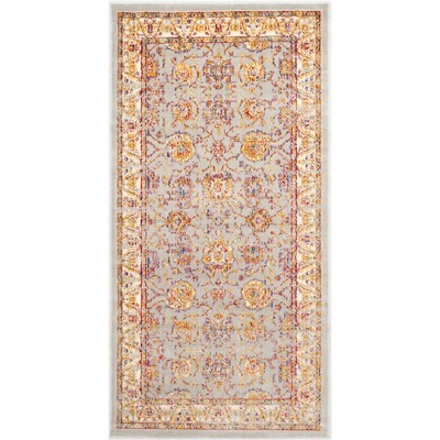 Handmade Silver and Ivory Viscose Rectangular Area Rug