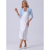 INSPIRE CHIC Women's Mesh 3/4 Sleeves Open Front Elegant Ruffle Crop Bolero Shrugs - 4 of 4