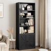 GustoWave 71.4" Tall Bookshelves,Large Bookcase with Doors and Open Shelves, 6 Tier Freestanding Wooden Book Shelf - 2 of 4
