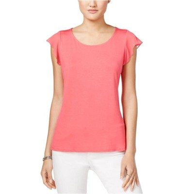 maison Jules Womens Flutter Sleeve Basic T-Shirt