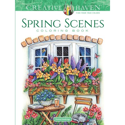 Creative Haven Spring Scenes Coloring Book - (Adult Coloring Books: Seasons) by Teresa Goodridge (Paperback)