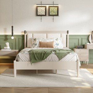 Christopher Knight Home Julina Modern Acacia Wood Upholstered Bed - 1 of 4