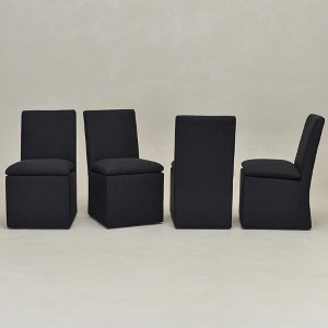 KINWELL 21"W Performance Fabric Dining Chair with Casters (Set of 4) - 1 of 4
