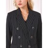 Hobemty Women's Office Dressy Blazer Casual Double Breasted Striped Suit Jacket - 4 of 4