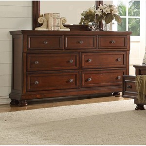 Baltimore Transitional Style 7-Drawers Dresser with Metal Drawer Knobs Made with Wood in Dark Walnut - 1 of 1