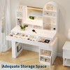 Makeup Vanity Desk with Mirror and Lights, Dressing Table with 3 Drawers and 11 Storage Shelves, Large Makeup Vanity Set with Mirror & Stool - 3 of 4