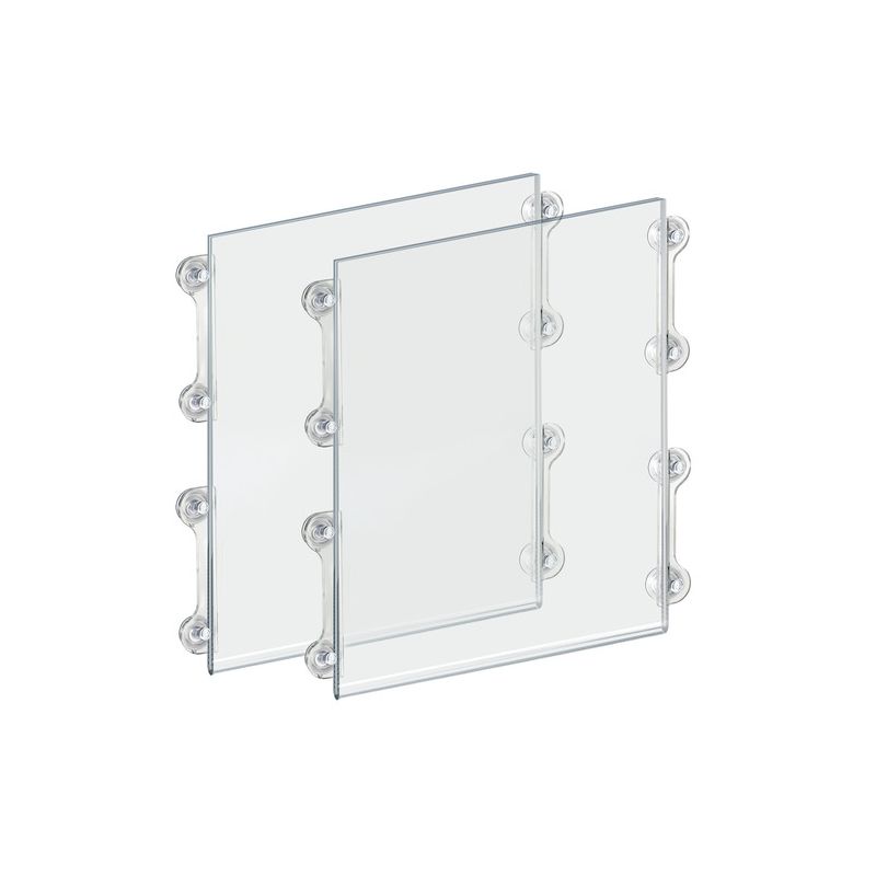 Azar Displays Clear Acrylic Window/Door Sign Holder Frame with Suction Cups 17''W x 22''H, 2-Pack, 1 of 6