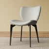 Set of 2 Modern Gray PU Leather Dining Chairs with Metal Legs and Contrasting Backrest for Kitchen or Dining Room-Cuddlewood - 3 of 4