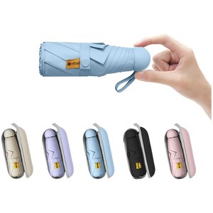 Clotth Travel Mini Umbrella for Purse With Case Small Compact UV Sun Protection Sun Lightweight Tiny Pocket Umbrella for Women Kids and Men - 1 of 4