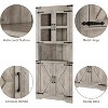Jojoka Farmhouse Corner Cabinet,Tall Corner Storage with Glass Door & Adjustable Shelves for Living Room - 3 of 4