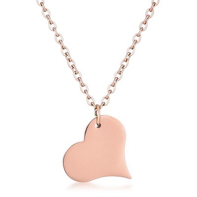 ShineHigh Polished Heart Pendant Necklace – Minimalist Design Adjustable Cable Chain – Rose, Gold, and Silver Finishes – Elegant Everyday Jewelry Gift