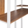 PAGED Twin Bunk Bed with Desk Modern Wooden Bed Frame with Storage Cabinet, Guardrail and Inclined Ladder for Bedroom - 4 of 4