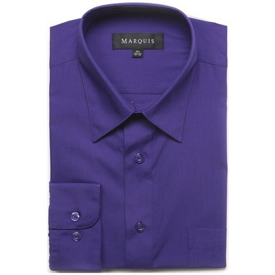 Classic Regular Fit Long Sleeve Point Collar Dress Shirt