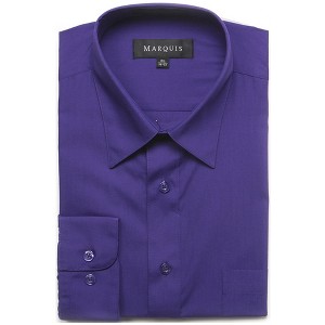 Classic Regular Fit Long Sleeve Point Collar Dress Shirt - 1 of 4