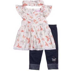 Little Lass Toddler Girl's 2-Piece Capri Set with hair Accessory - 1 of 1