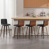 Bekrvio 26"/29" Swivel Bar Stools Set of 1/2/3/4, Faux Leather Upholstered Counter Chairs with Wood Legs, Mid-Century Seating for Kitchen Island - 2 of 4