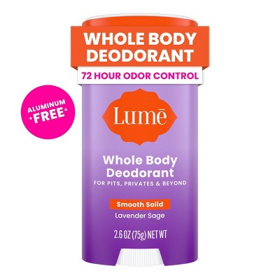 Lume Whole Body Women's Deodorant - Smooth Solid Stick - Aluminum Free - Lavender Sage Scent - 2.6oz