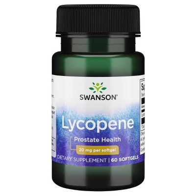 Swanson Lycopene - Natural Supplement Promoting Prostate Health, Heart Health, & Supports Blood Pressure Within the Normal Range - Mens Health Supplement - (60 Softgels, 20mg Each)