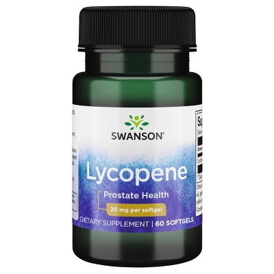 Swanson Lycopene - Natural Supplement Promoting Prostate Health, Heart Health, & Supports Blood Pressure Within the Normal Range - Mens Health Supplement - (60 Softgels, 20mg Each)