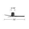 52" Casa Vieja Modern 3 Blade Hugger Ceiling Fan with Remote Matte Black for Living Room Kitchen House Bedroom Family Dining Home - 4 of 4