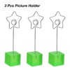 Unique Bargains Metal Resin Cube Base Star Shape Pictures Memo Place Card Holder 3 Pcs - 3 of 4