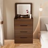 NicBex Makeup Vanity Desk with Plip Top Mirror,Wood Makeup Table with Glass Desktop,3 Drawers and Cushioned Tool for Bedroom - 2 of 4