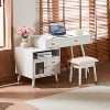 3-in-1 Vanity Desk Dressing Table with Lighted Flip-Top Mirror, Makeup Vanity Set with Stool, Storage Cabinet & Drawers - ModernLuxe - 3 of 4