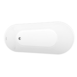 Cesicia 67 in-L  x 31.5 in-W  x 28.3 in-H Glossy White Freestanding Soaking Bathtub-Slipper - 1 of 4