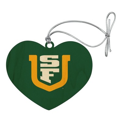 University of San Francisco Primary Logo Heart Love Wood Christmas Tree Holiday Ornament