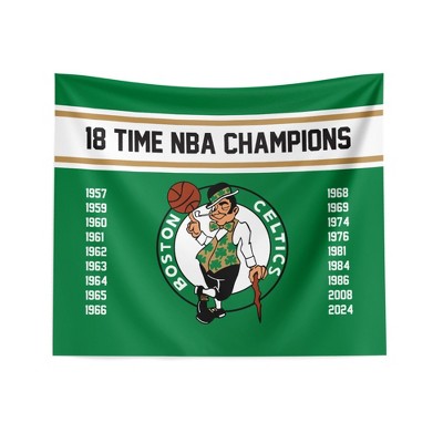 NBA Boston Celtics 2024 NBA Multi Champs 18 Banners Washable Rug 20 x 32 inches
