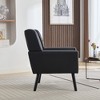 Ridstar Upholstered Modern Soft Lounge Chair & Accent Chair With Arm Support And Solid Leg-Black - 2 of 4
