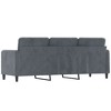 vidaXL 3-Seater Velvet Sofa in Stylish Dark Gray - Comfy Seating Experience with High Weight Capacity - Perfect for Living Room, Lounge, or Bedroom - 4 of 4