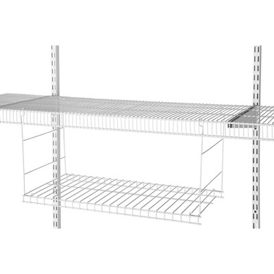 White Adjustable Steel Closet Organizer Kit with Shelves and Rods