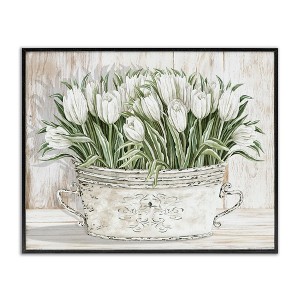 Stupell Industries Fresh White Tulip Flowers Vintage Framed Giclee Art - 1 of 4
