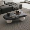 Coolbiibla Modern Irregular Low Cloud Shaped Coffee Table,Cloud Coffee Side Table for Living Room,Bedroom with 3 Ball Legs,Indoor End Table - 2 of 4