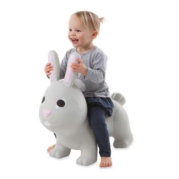 HearthSong Bouncy Inflatable Animal Jump-Along Ride-On Toy for Toddlers
