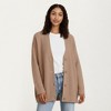 Anna-Kaci Women’s Oversized Rib Knit Button Front Cardigan with Relaxed Drop-Shoulder Silhouette and Soft Textured Feel - 2 of 4