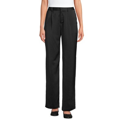 Lands' End Women's Satin Elastic Back Wide Leg Pants