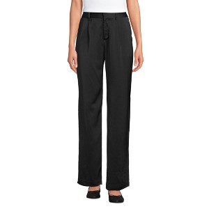 Lands' End Women's Satin Elastic Back Wide Leg Pants - 1 of 4