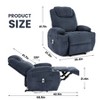 Electric Recliner with Massage & Heat, 135° Adjustable Corduroy Chair with Cup Holders, Side Pockets - 3 of 4
